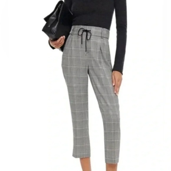 ATM Anthony Thomas Melillo Glen Black Plaid Houndstooth Crop Pants Women's S NWT - Picture 1 of 11